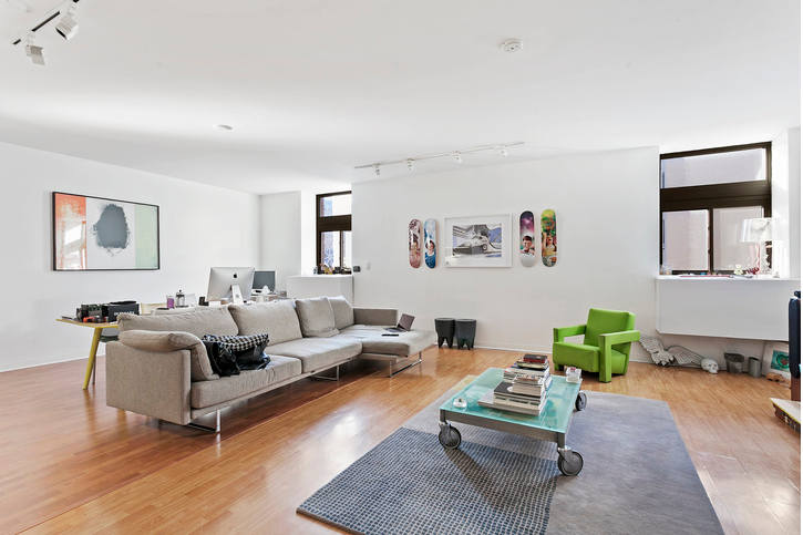 a living room with furniture