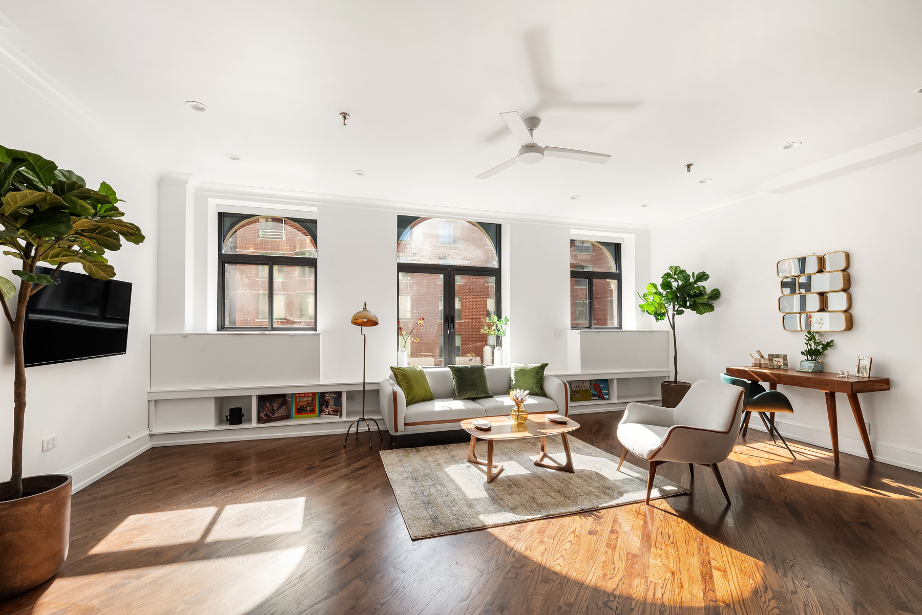 a living room with furniture and a couch