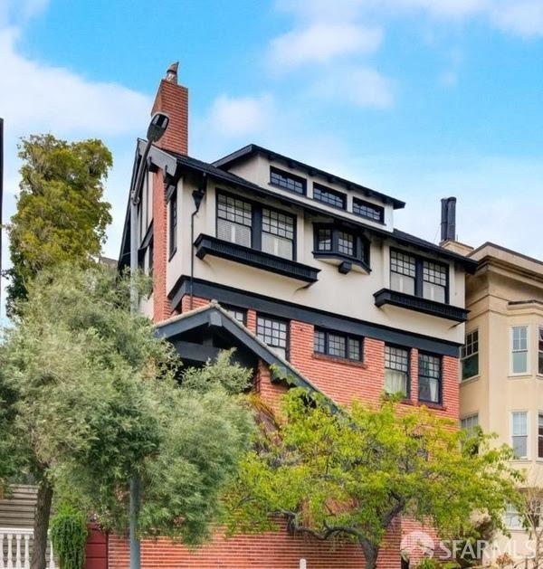 a front view of a house with balcony