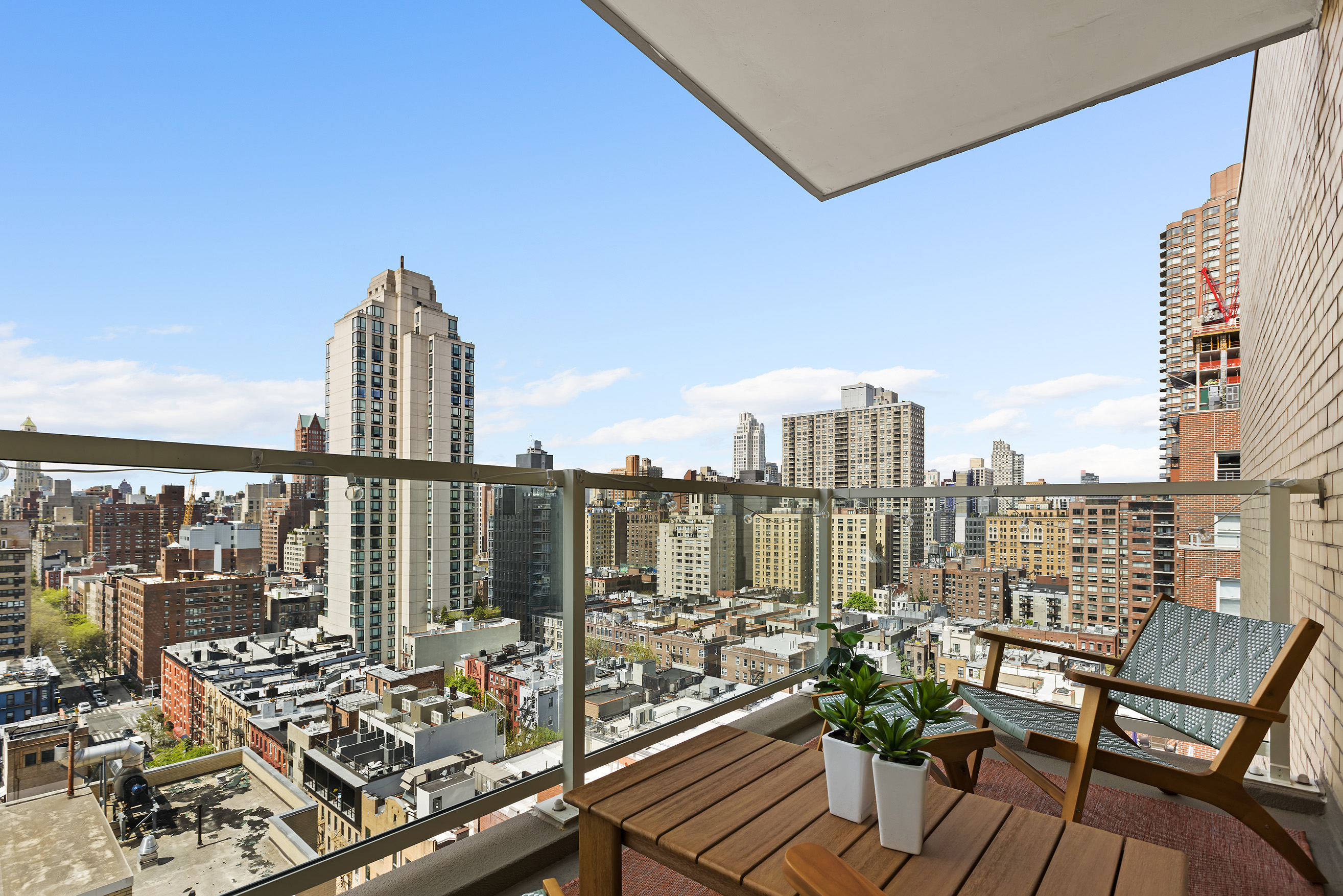 a view of balcony with city view