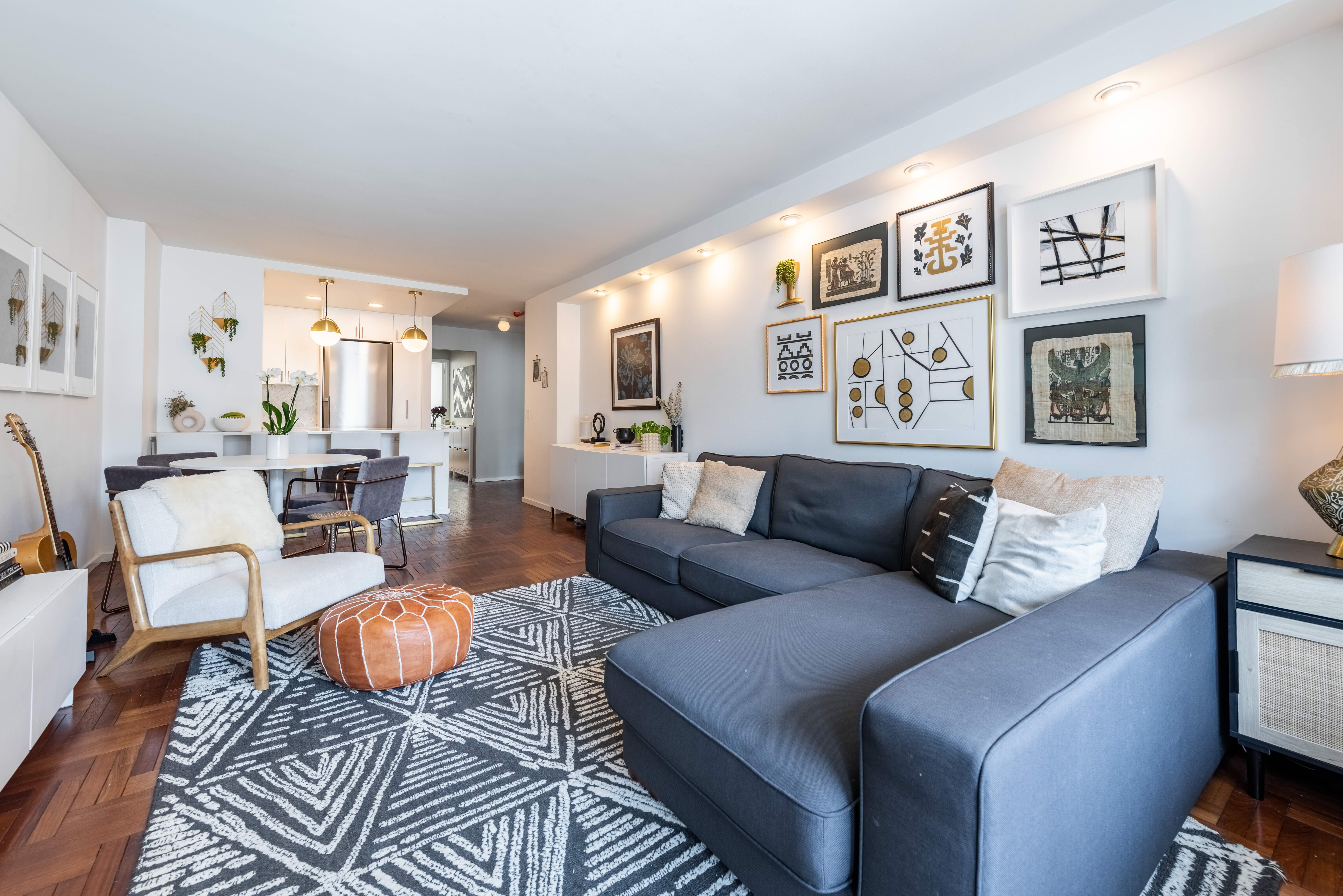 a living room with furniture