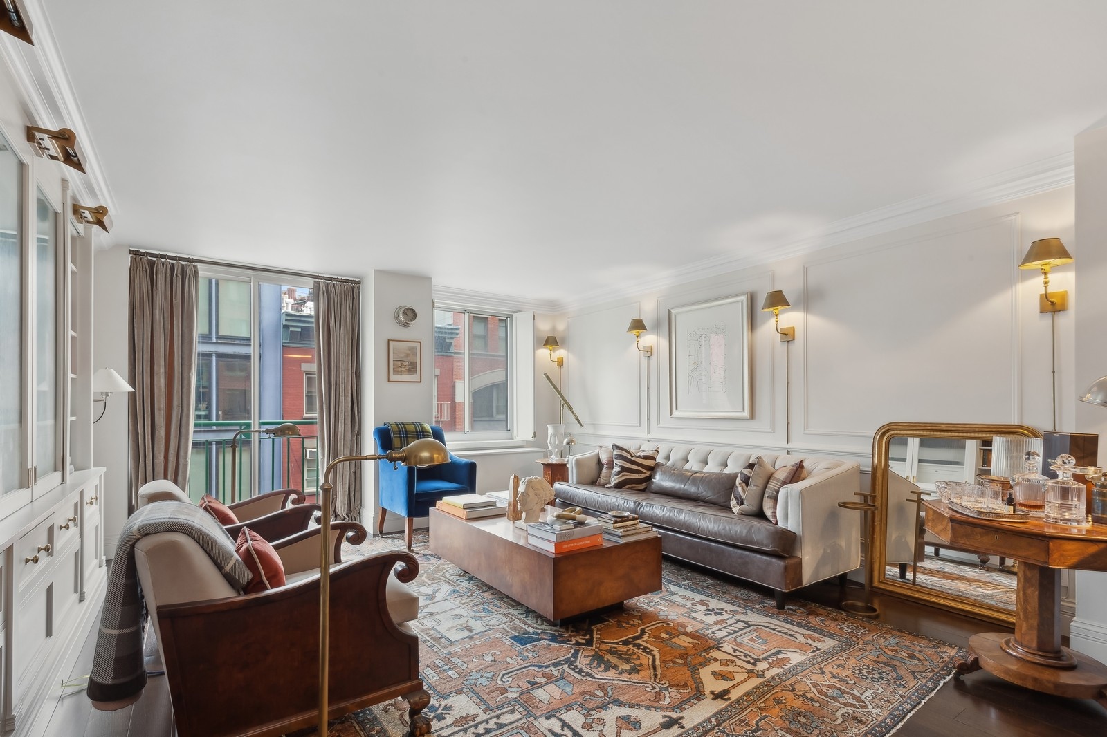 a living room with furniture or couch and a window