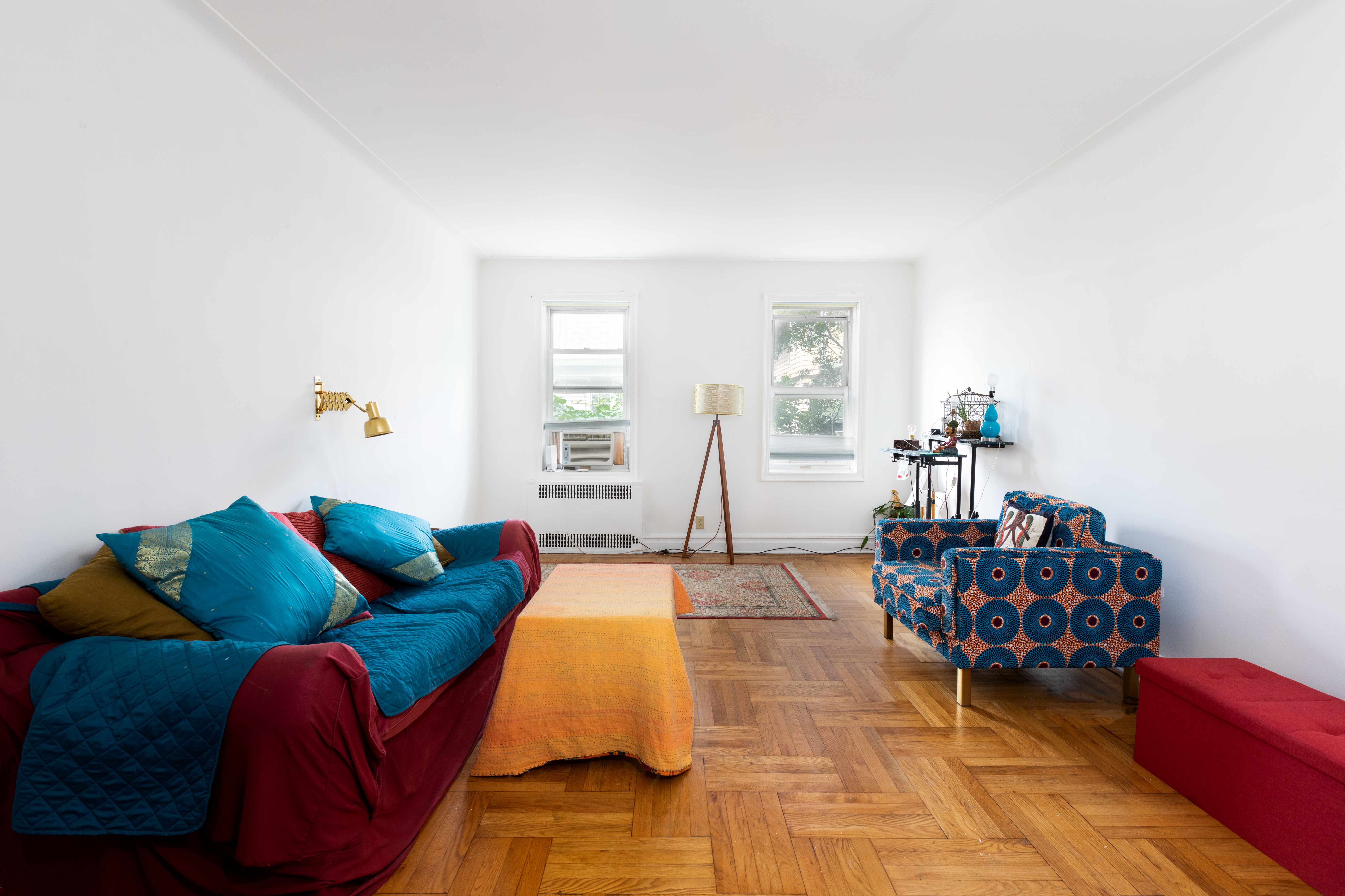 a living room with furniture and a couch