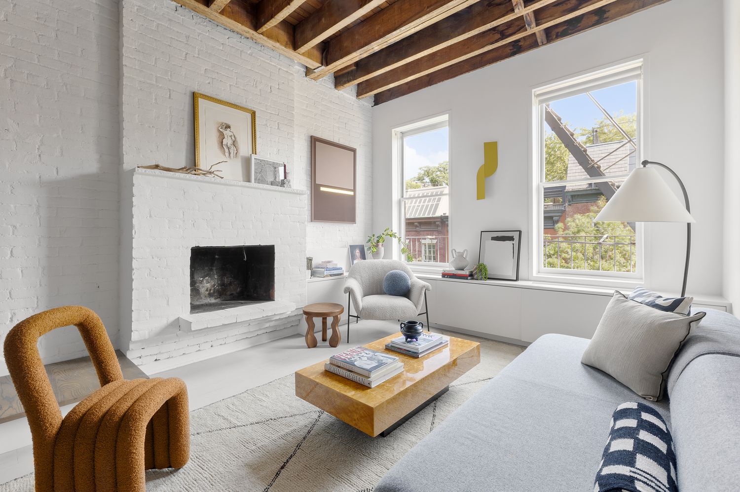 a living room with furniture