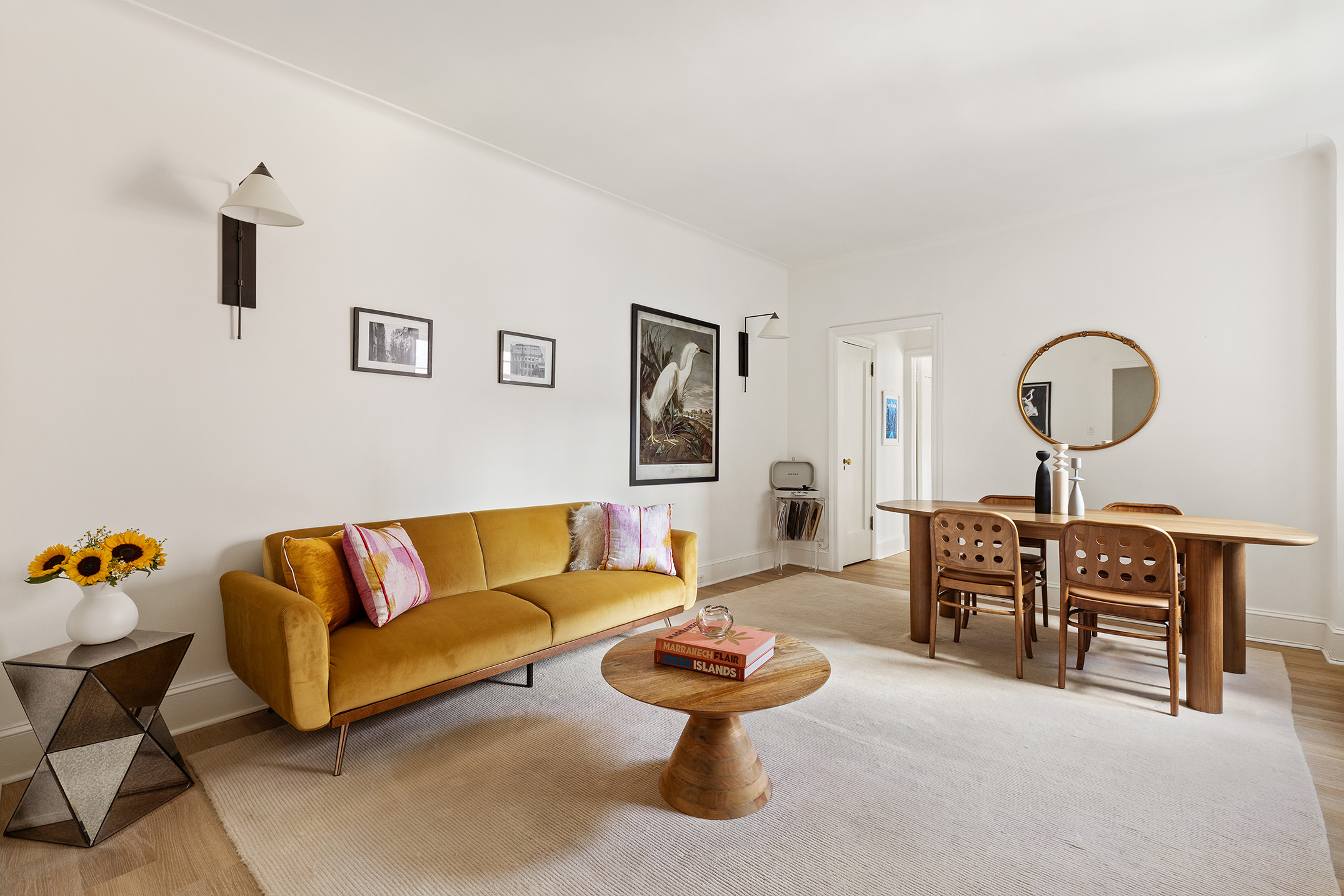 a living room with furniture