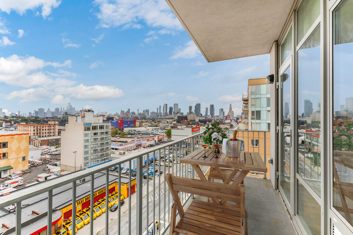 a view of city from balcony