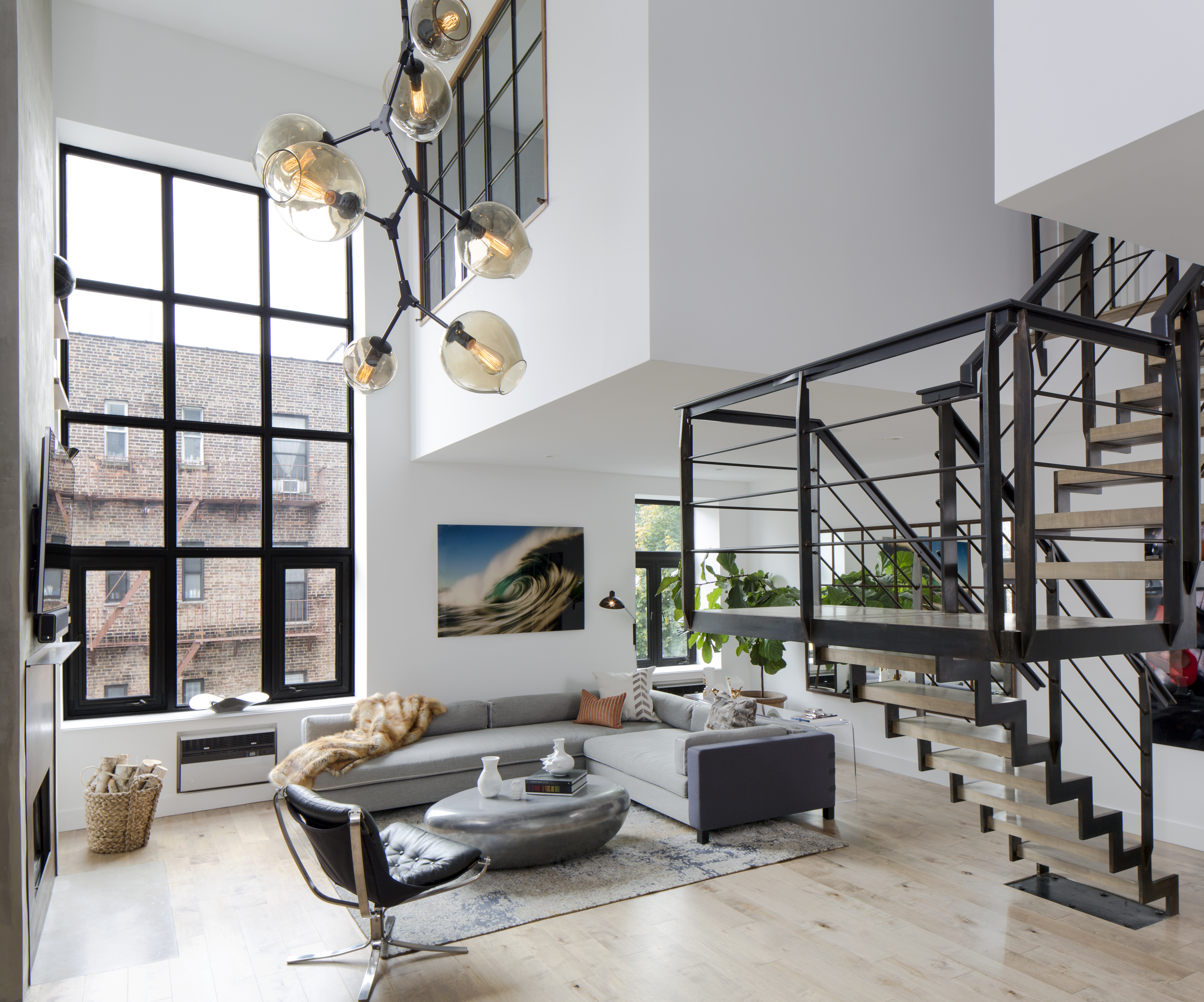 a living room with furniture or window and a table