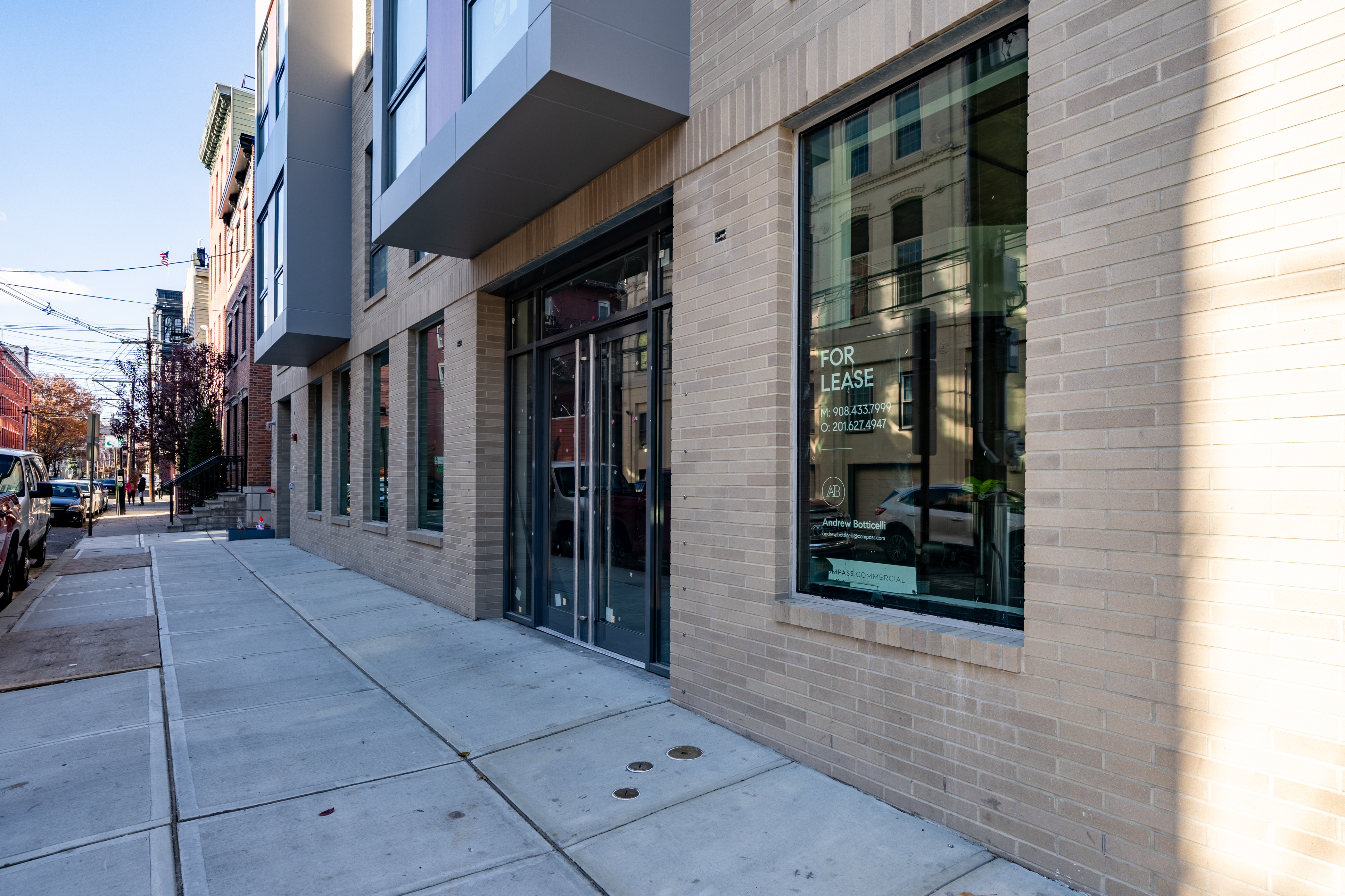 a view of a building with a street