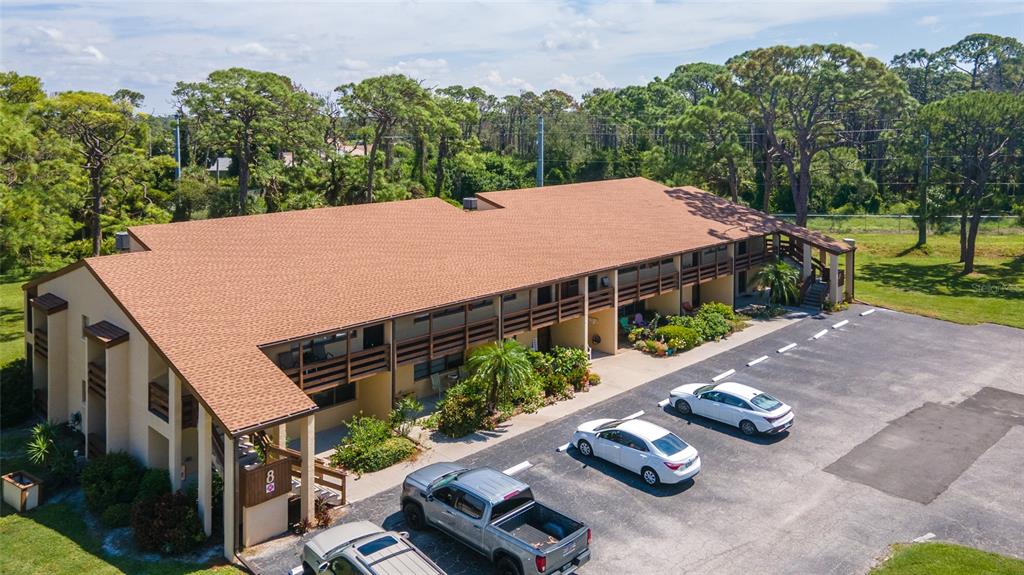 an aerial view of a house having outdoor space