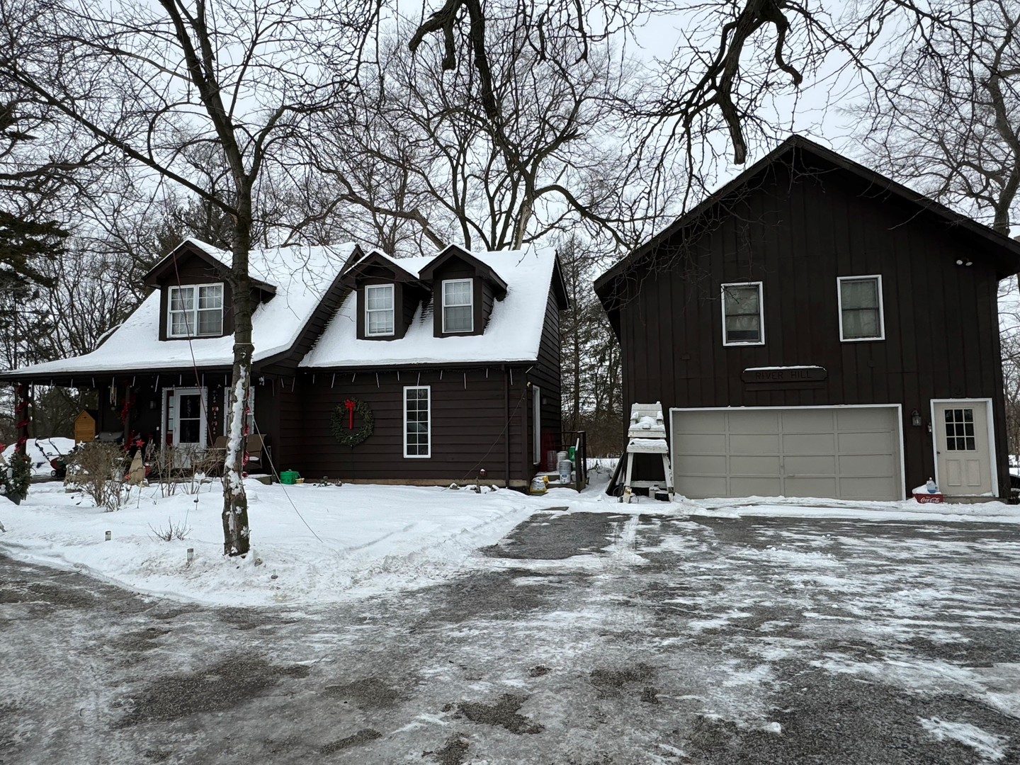 a house with trees in front of it