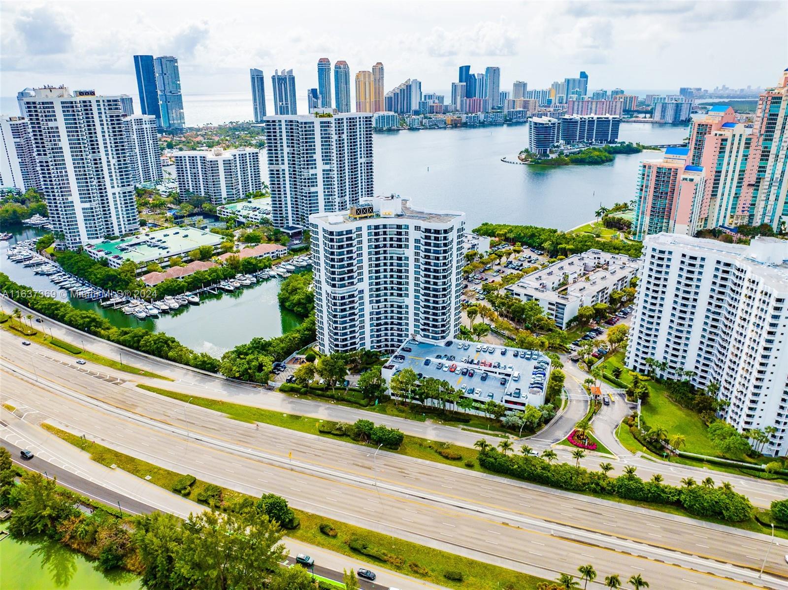 an aerial view of a city