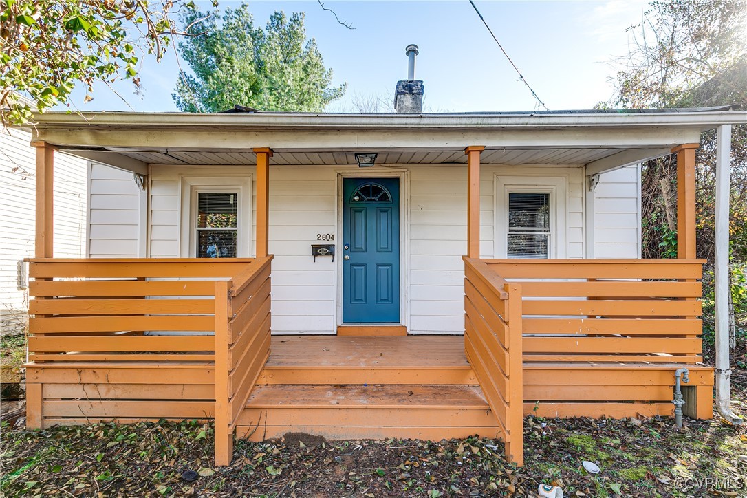 a view of a entryway front of house