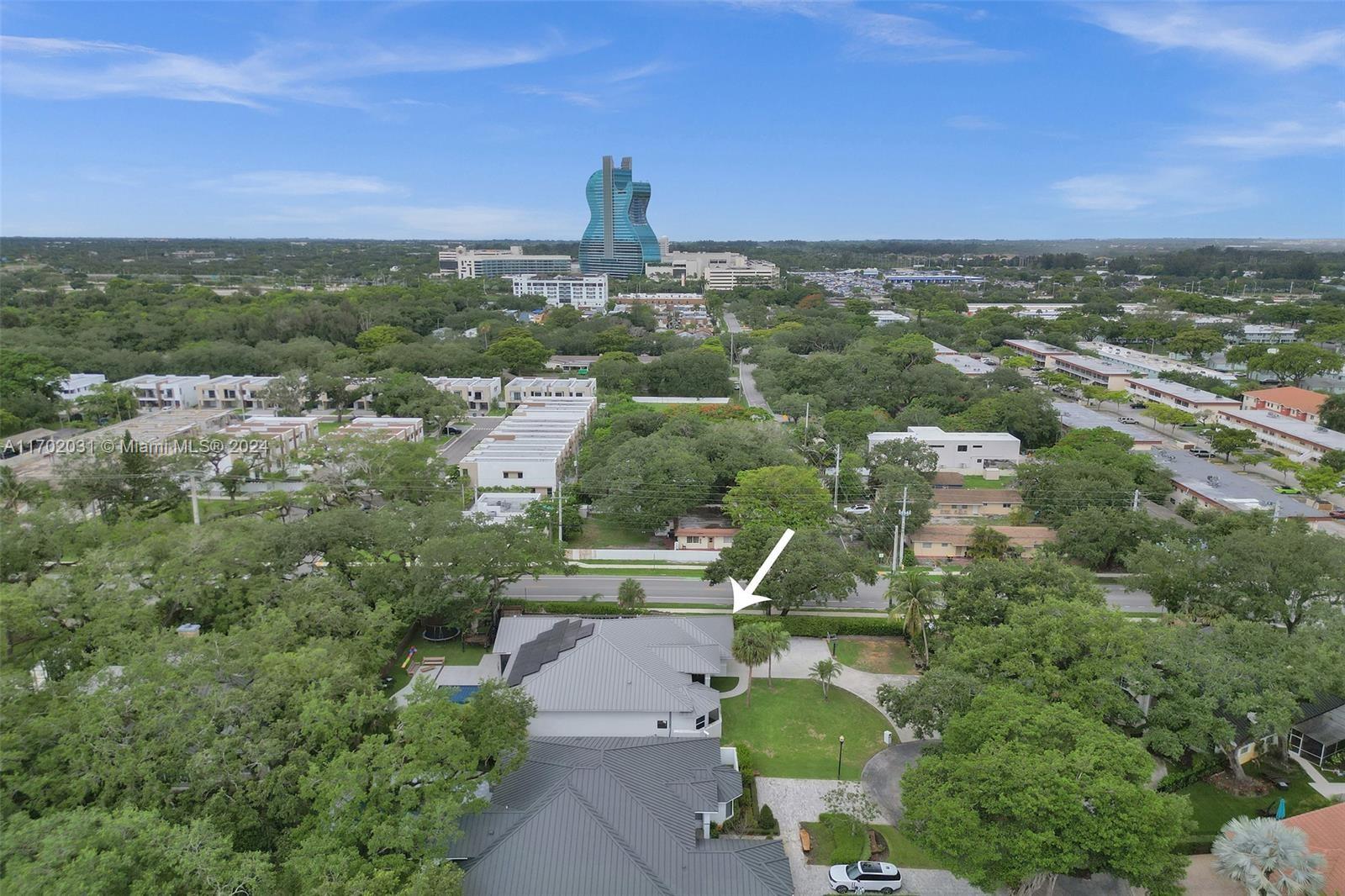 an aerial view of multiple house