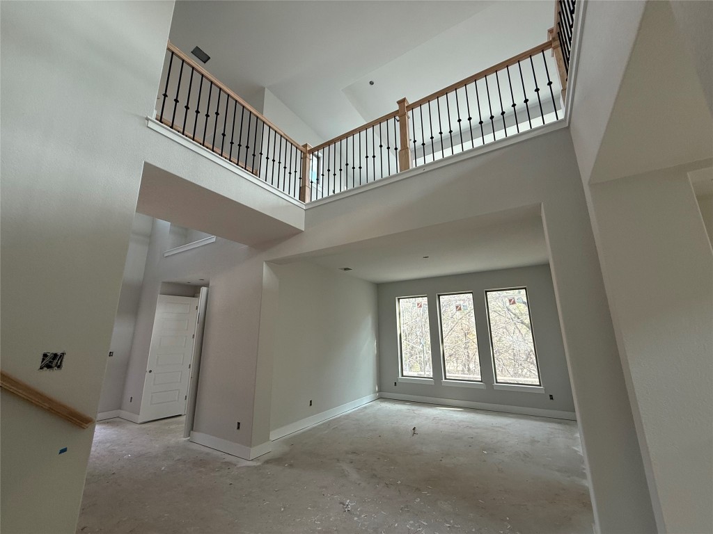 a view interior of a house with stairs and windows