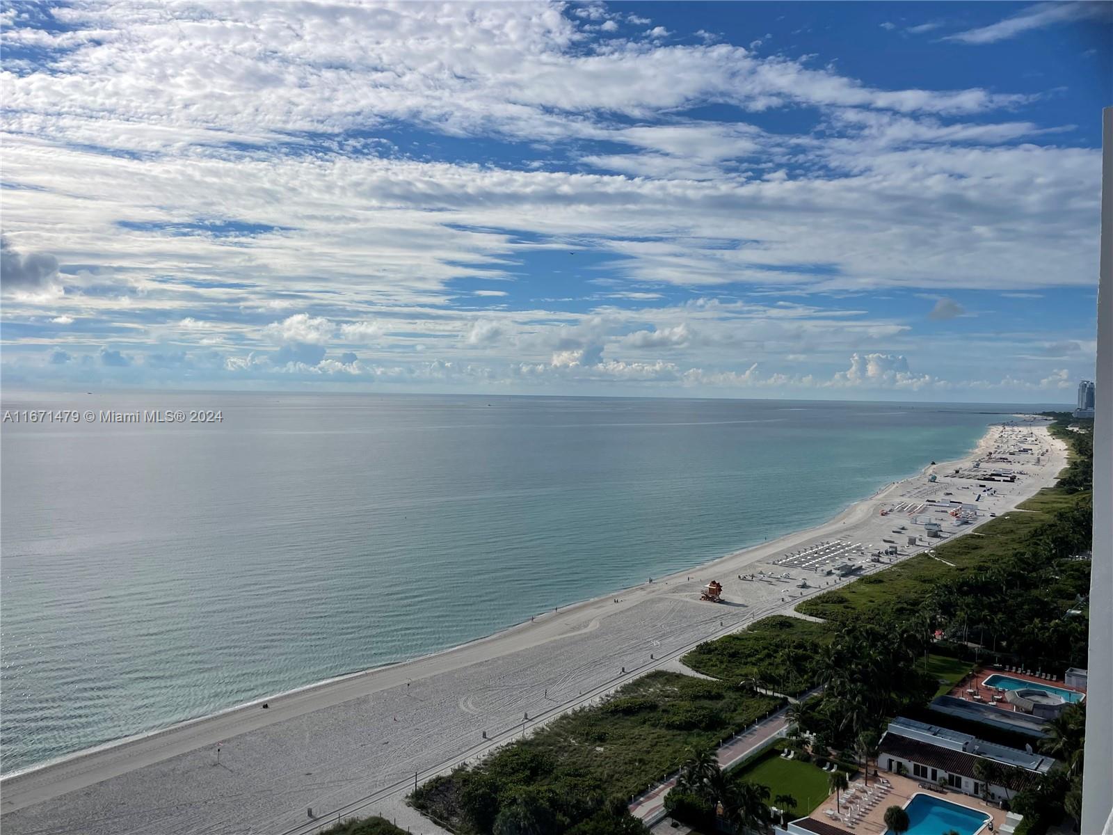 a view of outside space and ocean view