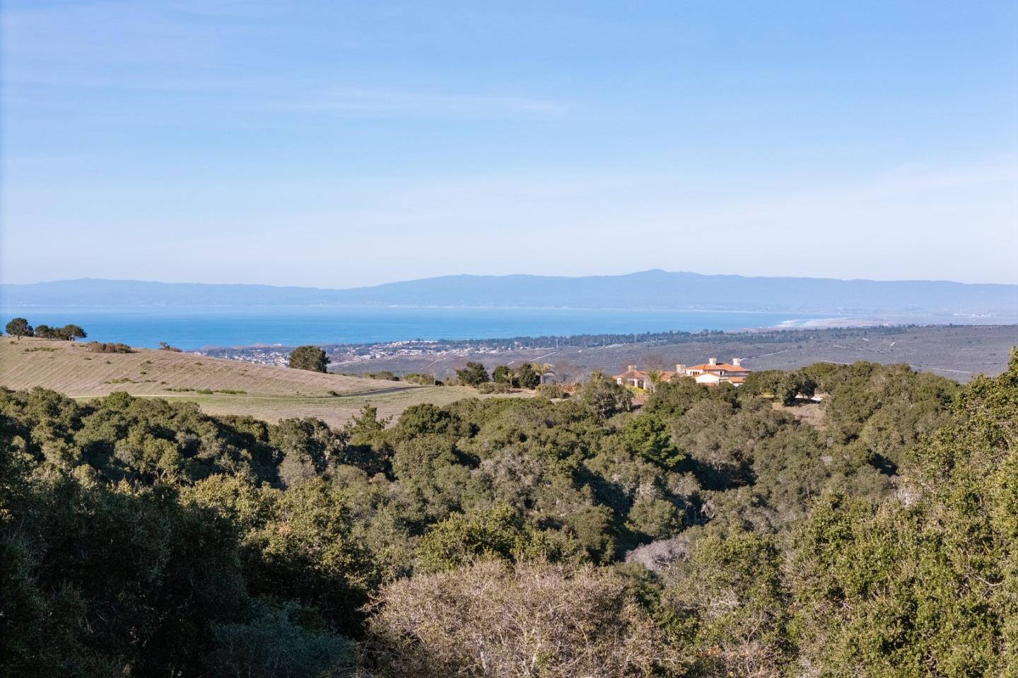 an aerial view of mountain and trees