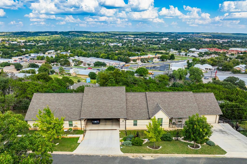 an aerial view of multiple house