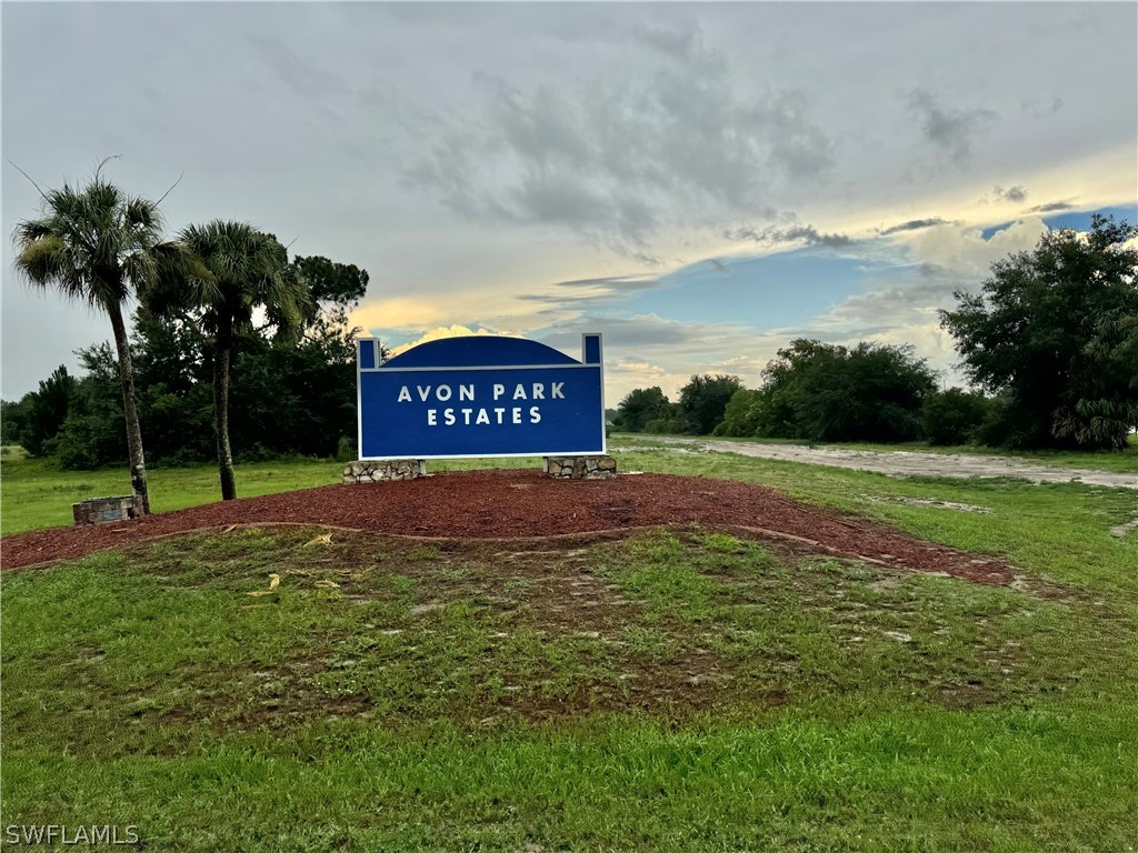 a view of outdoor space with sign board