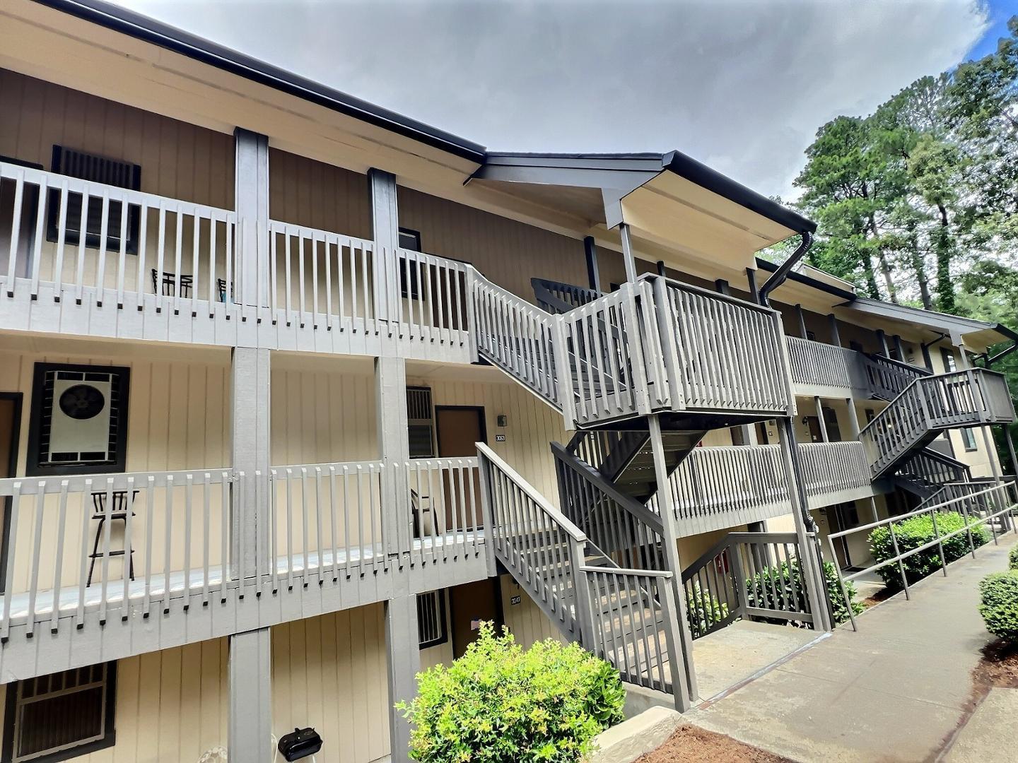 a view of a house with a deck