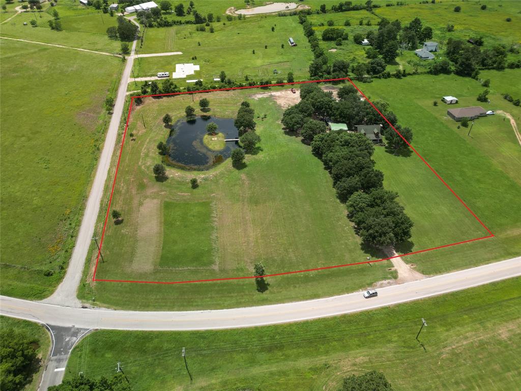 an aerial view of a residential houses