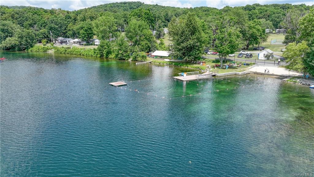 a view of a lake with houses