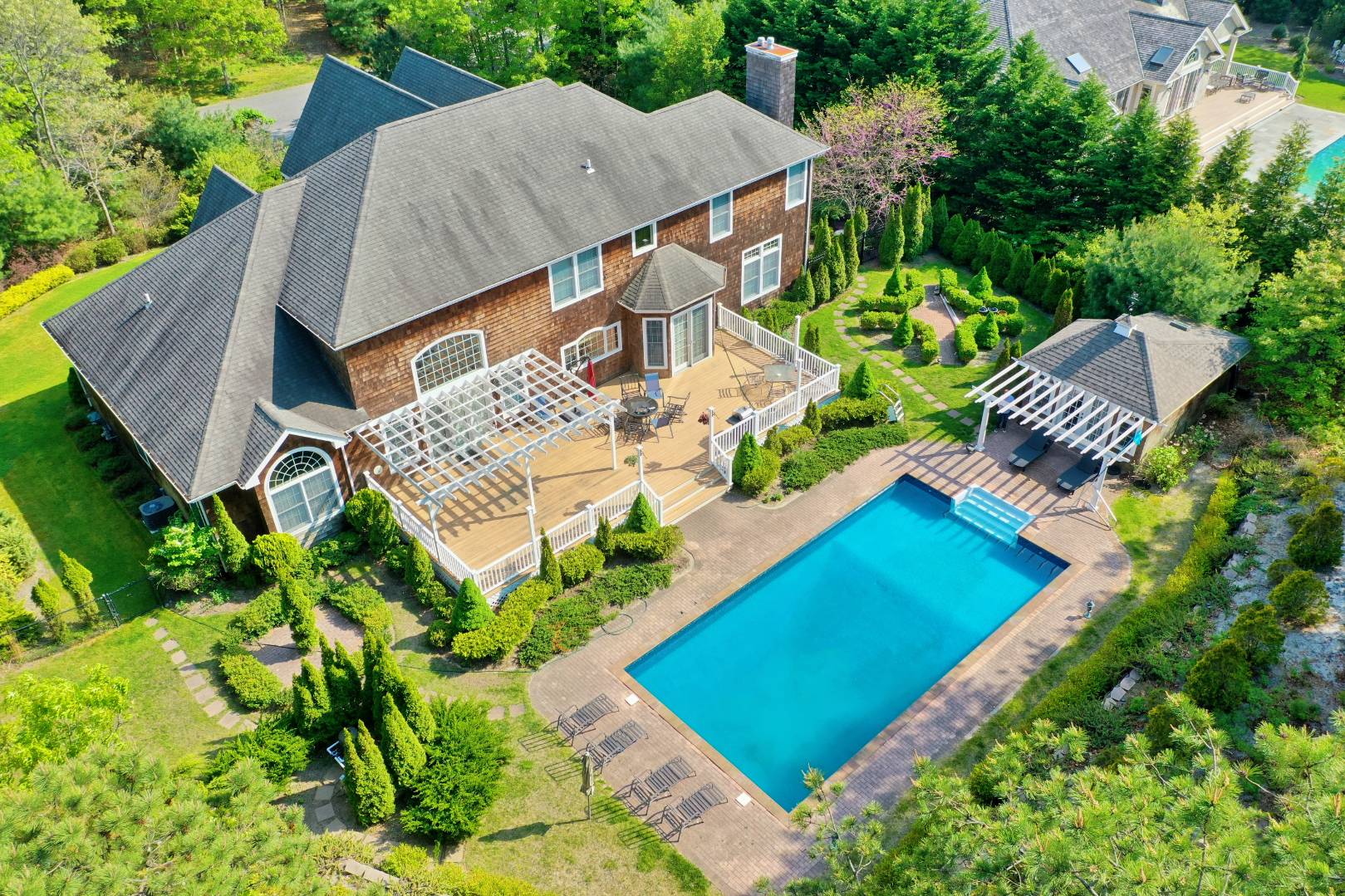 an aerial view of a house