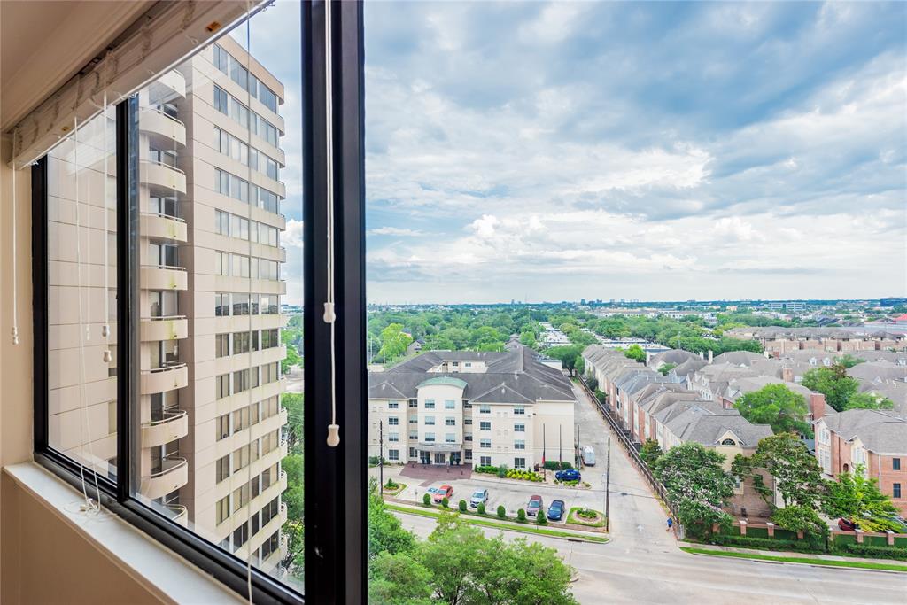 a view of a city from a balcony