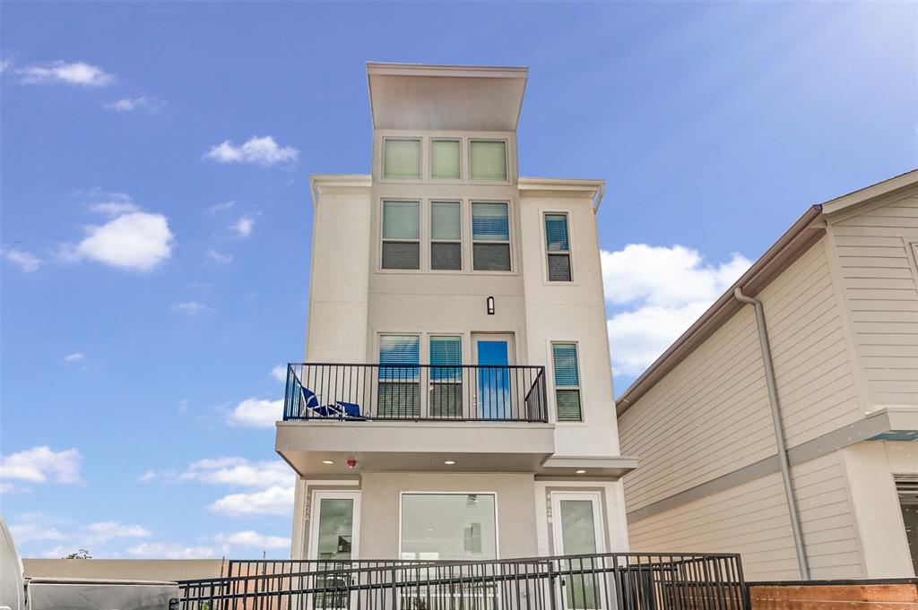 a balcony with a stove