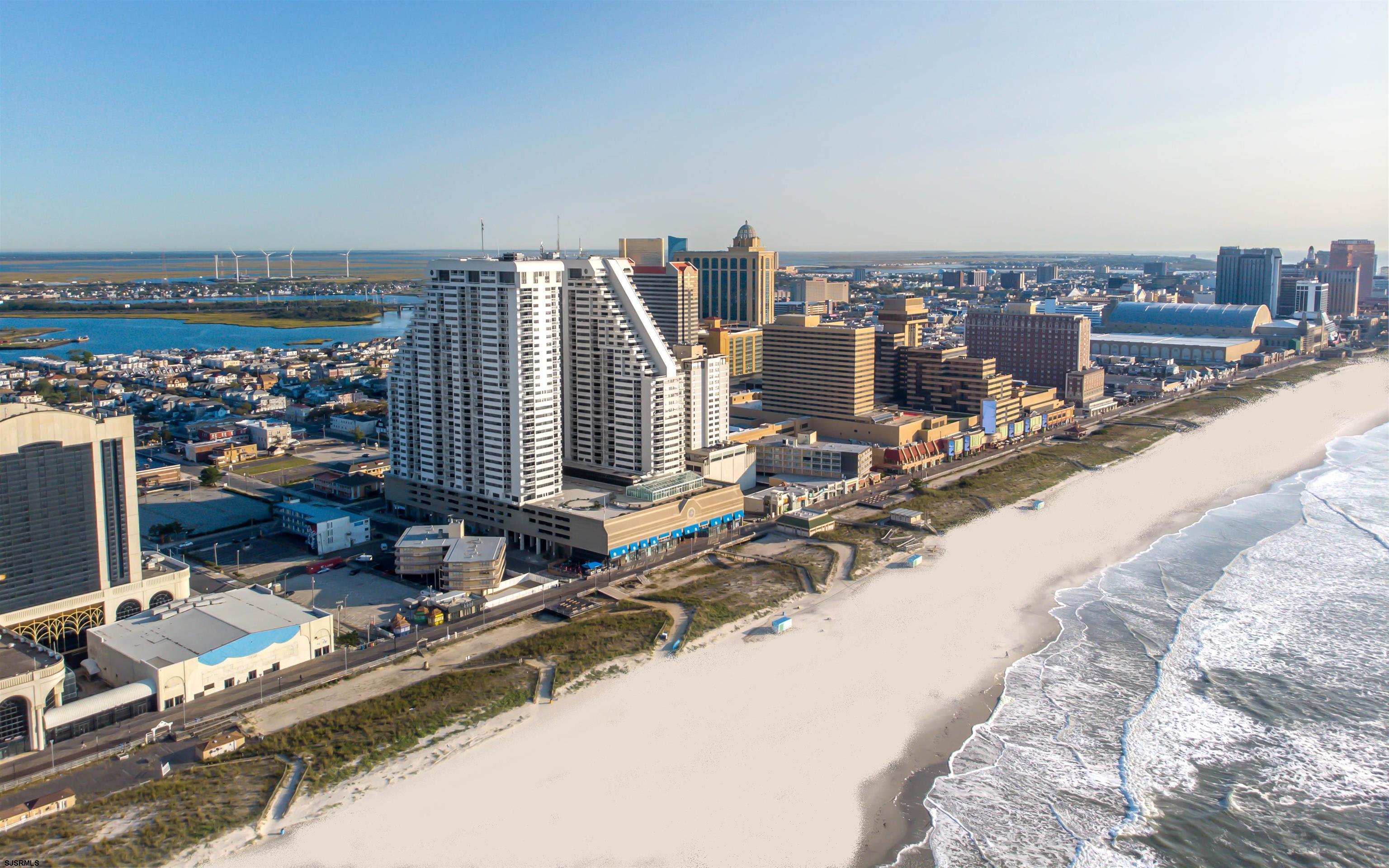 a view of a city with tall buildings