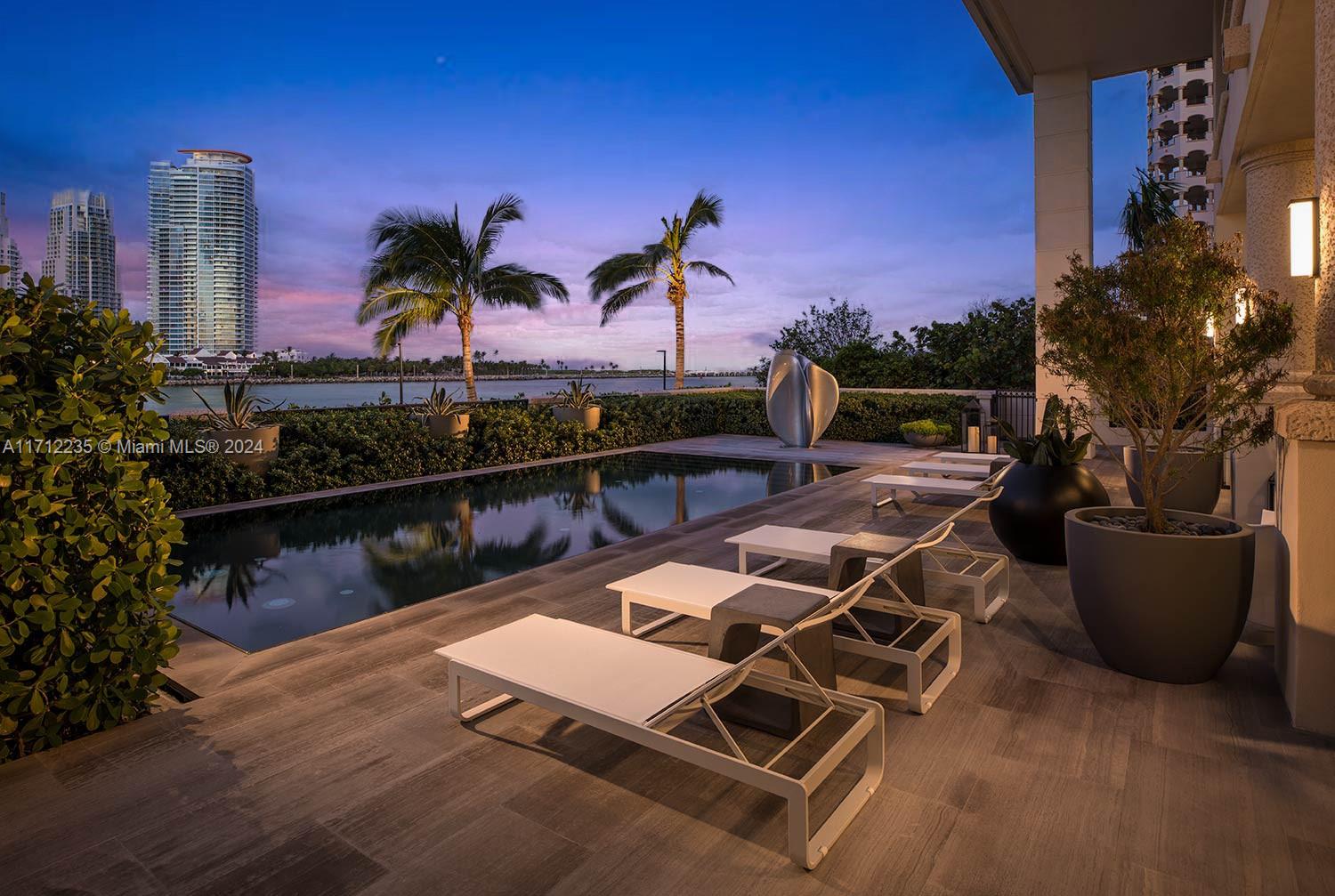 a view of a terrace with furniture