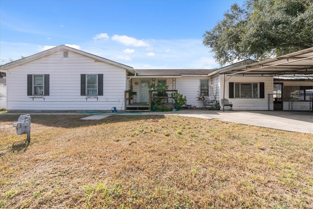 a view of a house with a patio