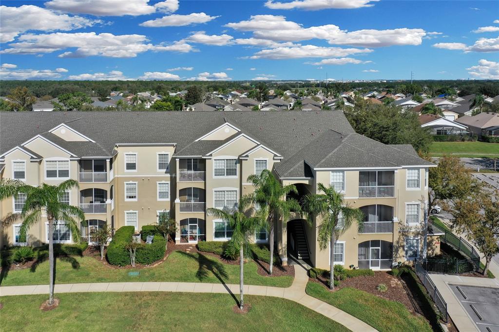 an aerial view of multiple houses