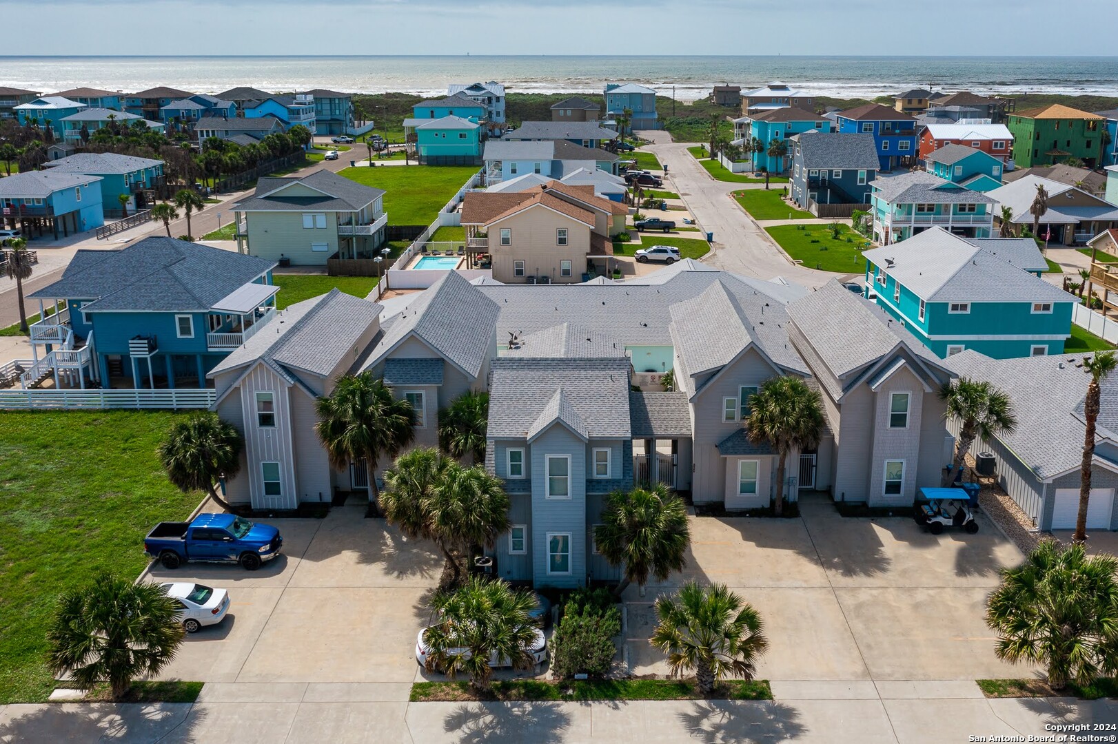 a aerial view of multiple house