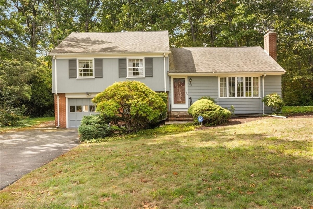 a view of a house with a yard and plants