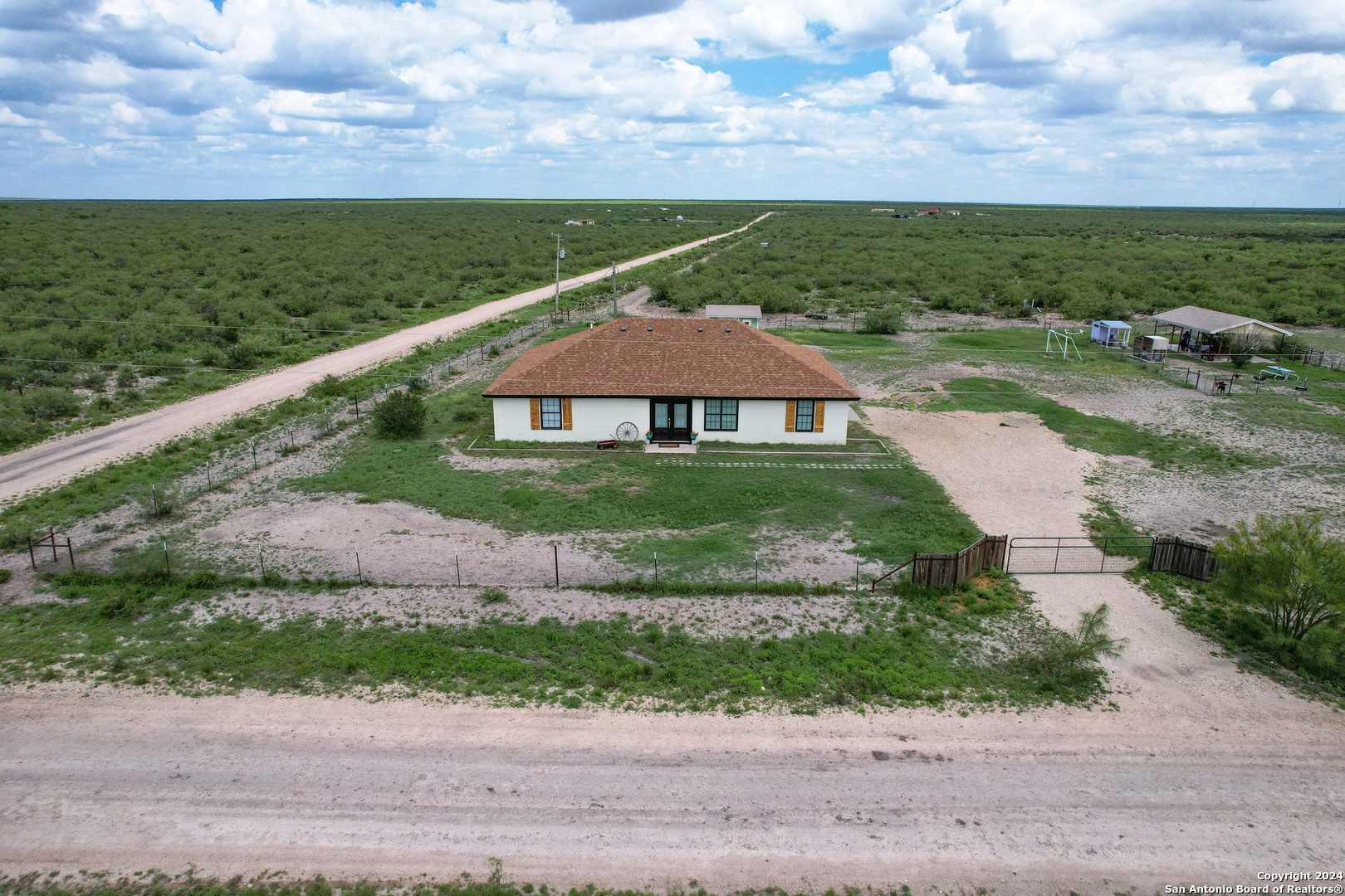 an aerial view of a house