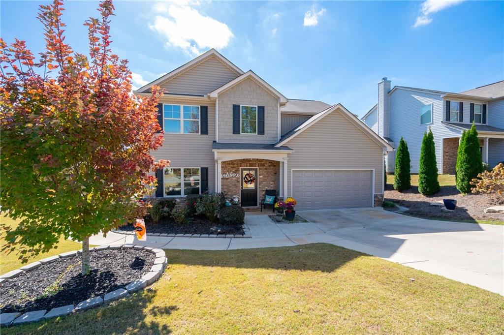 a front view of a house with entertaining space