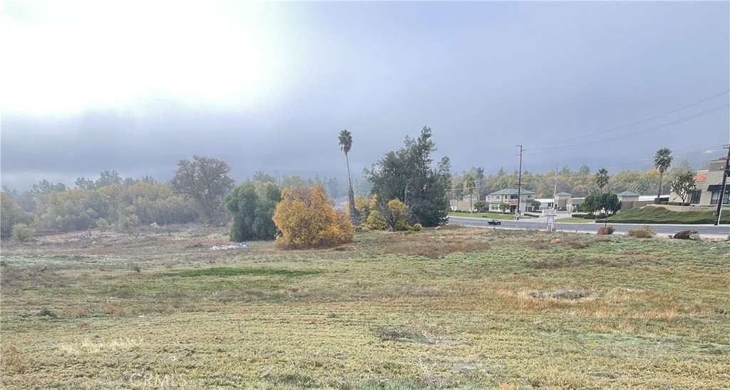 a view of a town with trees around