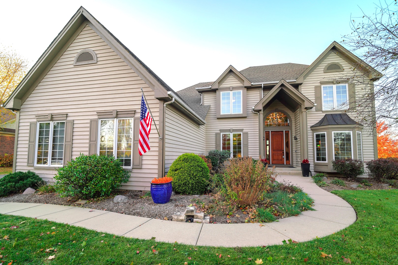 a front view of a house with porch