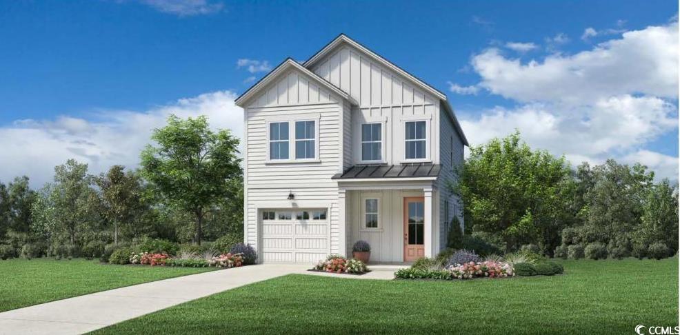 View of front of home featuring a front yard and a