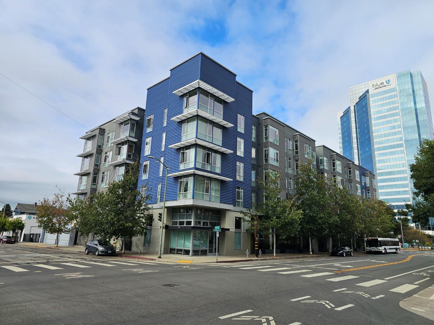 a tall building sitting on the side of a street