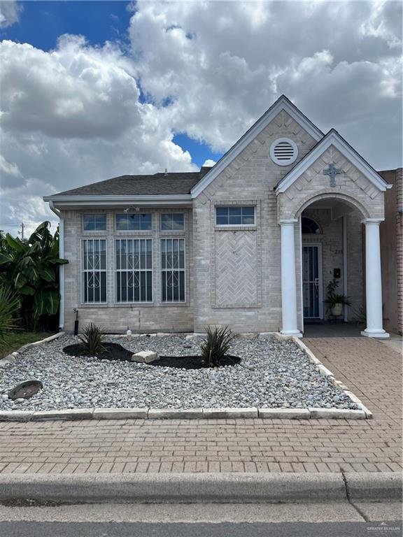 a front view of a house