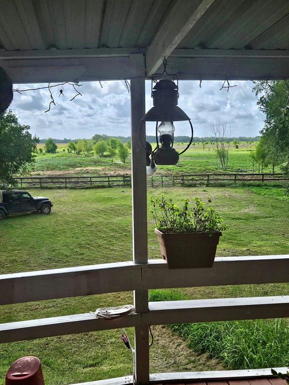 a view of a back yard from a window