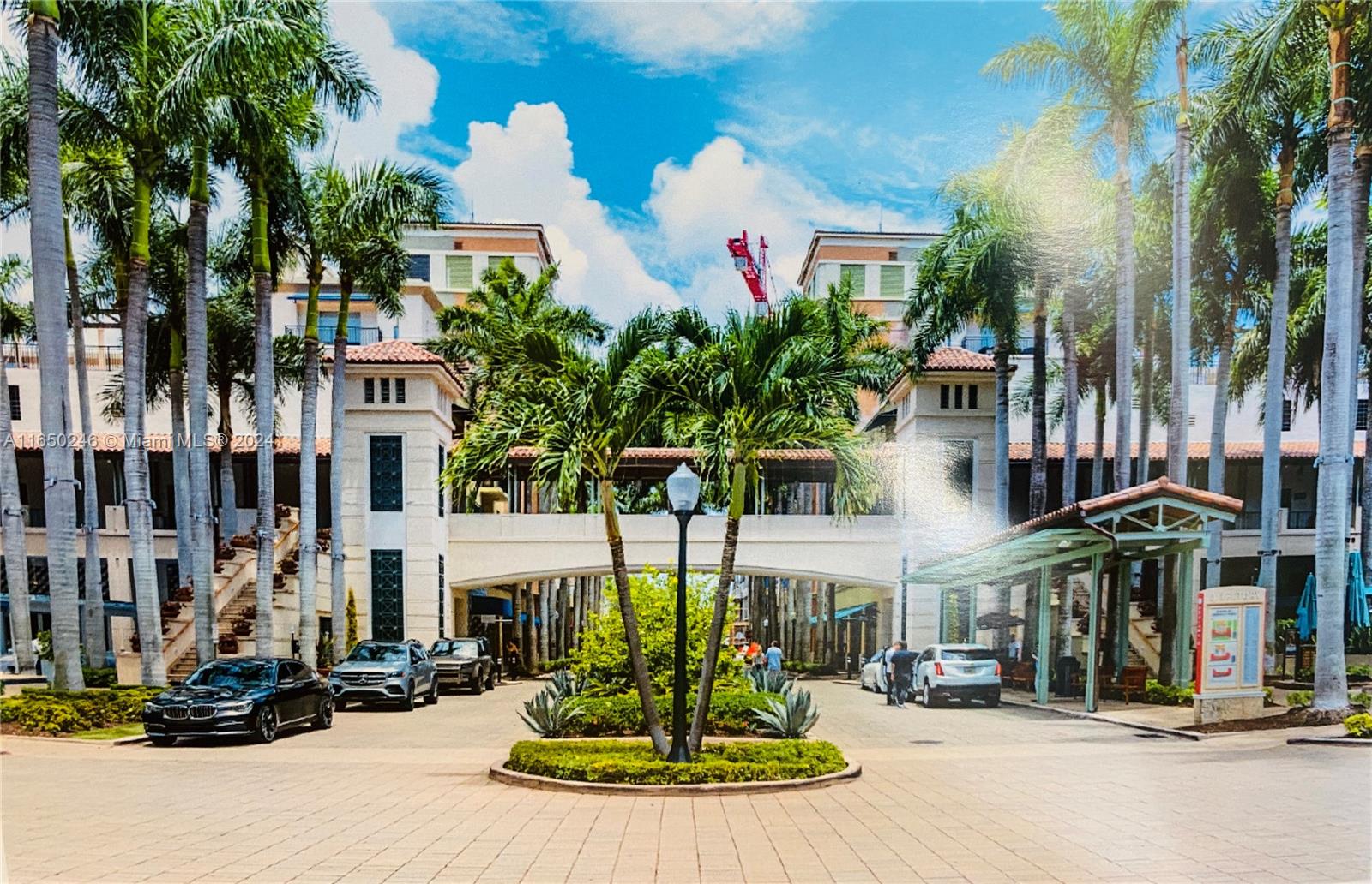 a view of a building with a street