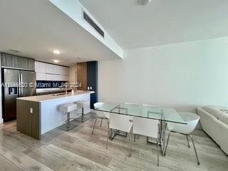 a kitchen with a cabinets and counter space