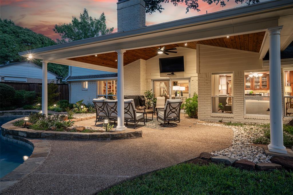 a view of a house with patio