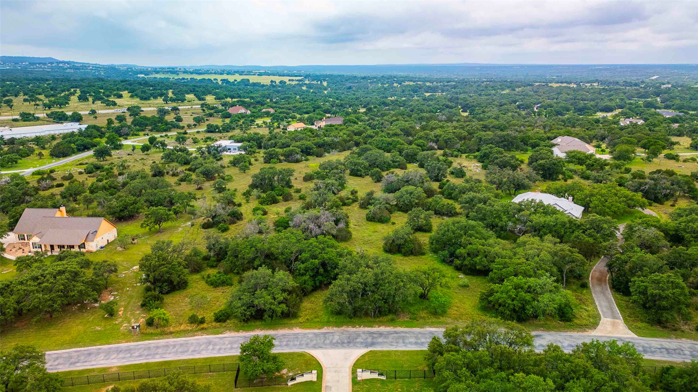 an aerial view of multiple house