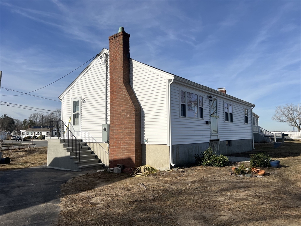 a view of a house with a patio