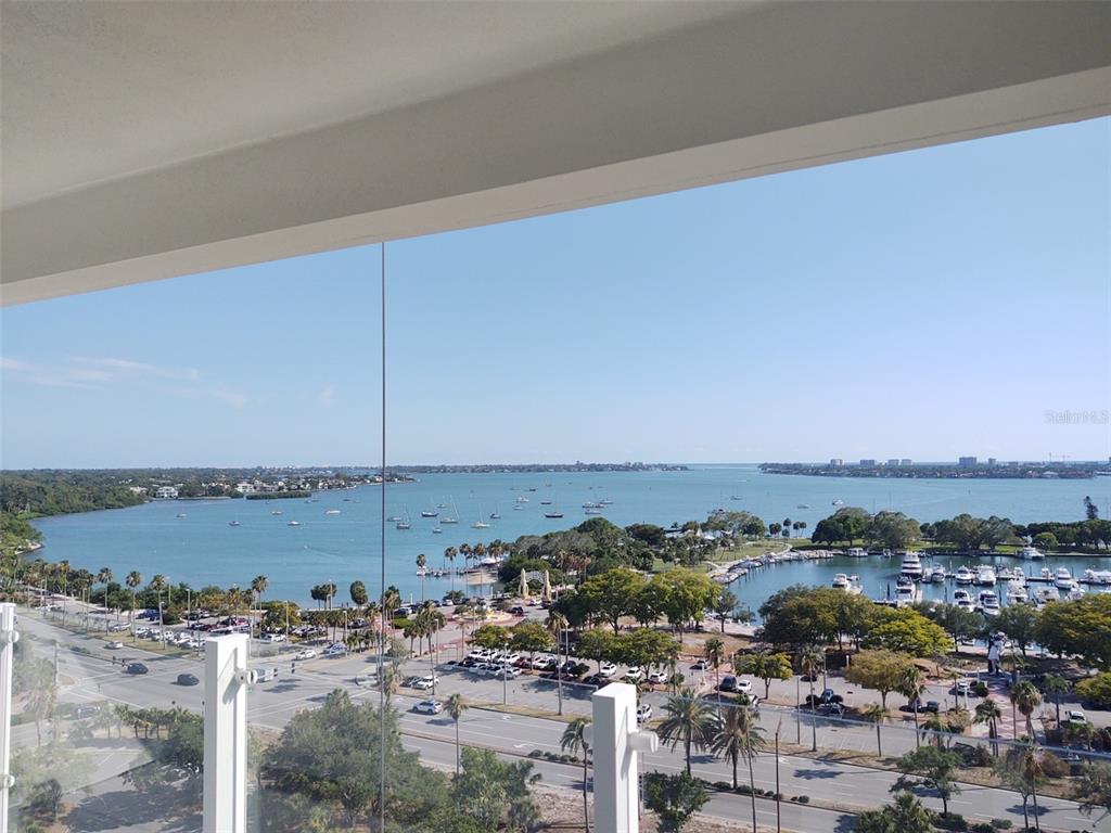 Fabulous view from private balcony with glass railing and roof.