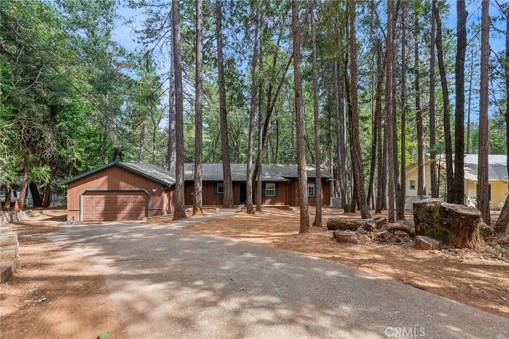 a house with trees in front of it