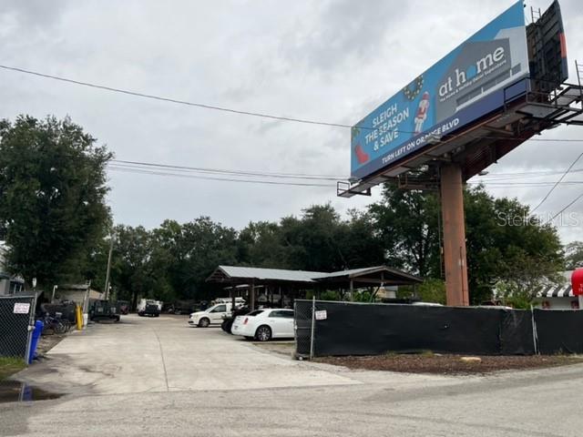 a view of outdoor space with car parked